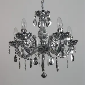 Litecraft Marie Therese Silver 5 Light Chandelier