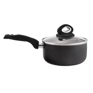 18cm Non-Stick Sauce Pan & Glass Lid