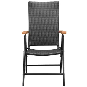 Berkfield Stackable Garden Chairs 2 pcs Poly Rattan Black