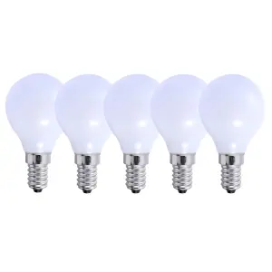 Harper Living 5 Watts E14 LED Bulb Opal Golf Ball Warm White Dimmable, Pack of 5