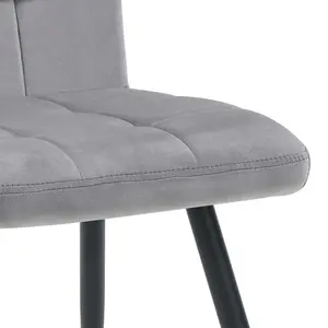 Leann Tufted Velvet Upholstered Back Side Chair (Set of 2) Grey Velvet