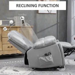 HOMCOM Riser and Recliner Chair for Elderly, Quick Assembly, Charcoal Grey