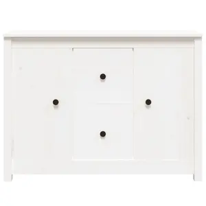 Torres 100Cm 2 Drawer Solid Wood Highboard White