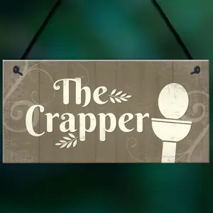 Red Ocean The Crapper Shabby Chic Bathroom Signs And Plaques Funny Novelty Toilet Sign For Door Wall Decor Gifts