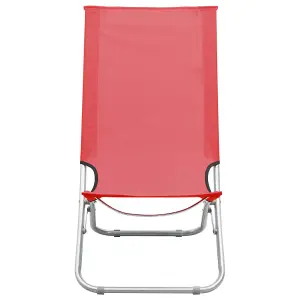 Berkfield Folding Beach Chairs 2 pcs Red Fabric