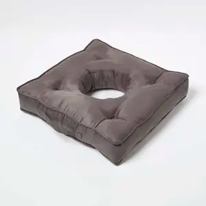 Homescapes Grey Faux Suede Coccyx Cushion