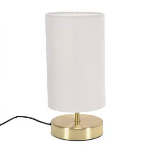 Romica Touch Table Lamps with Fabric Shades Brushed Gold / White / No