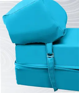 Fold Out Z Bed Chair Sofa Lounger With Pillow - Aqua