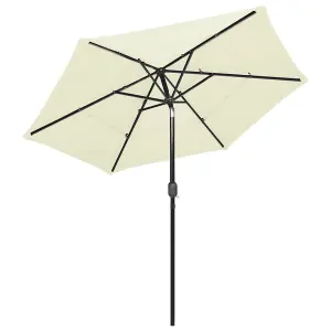 Berkfield 3-Tier Parasol with Aluminium Pole Sand 2.5 m