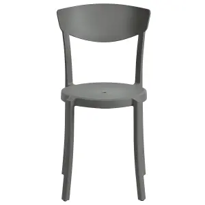 Set of 4 Garden Chairs VIESTE Dark Grey