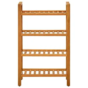 Shoe Rack with 4 Shelves 50x27x80 cm Solid Oak Wood