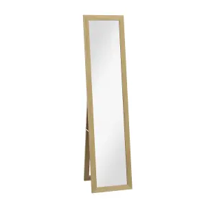 HOMCOM Full Length Mirror Farmhouse Wall Mirror Hanging Freestanding Natural