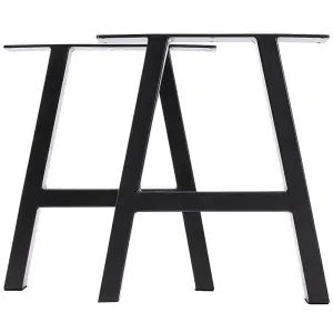 Set of 2 Black Industrial Trapezoid Metal Table Legs Furniture Legs W 35 x H 40 cm