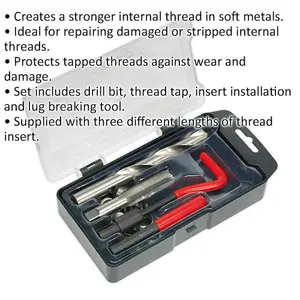 M14 x 1.25mm Thread Repair Kit with Drill Bit and Lug Breaking Tool