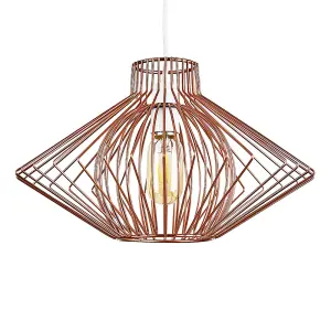 ValueLights Sinat Disperse Geometric Design Copper Wire Basket Cage Ceiling Pendant Light Shade