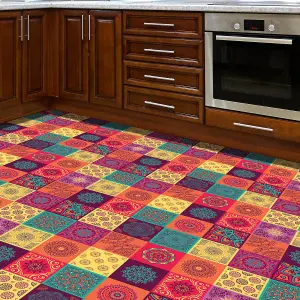 Colourful Mandala Tiles Self-adhesive kitchen, bathroom, home floor sticker