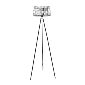 ValueLights Elise Acrylic Jewel Shade Black Tripod Floor Lamp with LED Bulb