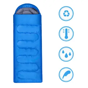 Yaheetech Blue Adult Envelope Sleeping Bag Single Person for 3 Seasons