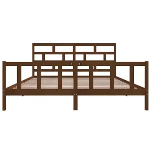 Berkfield Bed Frame Honey Brown Solid Wood Pine 200x200 cm