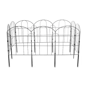 10 Pcs Arched Top Iron Fence Metal Wire Border Animal Barrier 33cm W x 61cm H