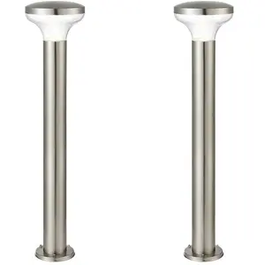 2 PACK Outdoor Post Bollard Light Marine Steel 1m LED Garden Driveway Path Lamp