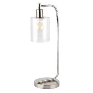 Anson Lighting Newbrook Table light finished in Brushed nickel plate and clear glass