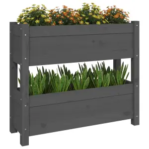 Berkfield Planter Grey 77x25x66 cm Solid Wood Pine