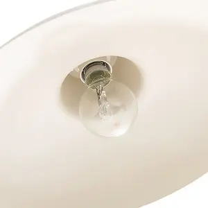 Industrial Retro Designed Matt Cream Curved Metal Ceiling Pendant Light Shade