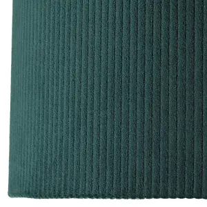 Dark Forest Green Corduroy Fabric 10' Lamp Shade with Inner Emerald Satin Lining