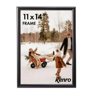 Kenro Frisco Series Black Photo Frame 11x14 Inch / 28x35cm Freestanding or Wall Hanging with Glass Front - FR2835B