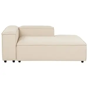 Left-Hand Corner Sofa ARDAL Beige Fabric 3 Seater Left Hand