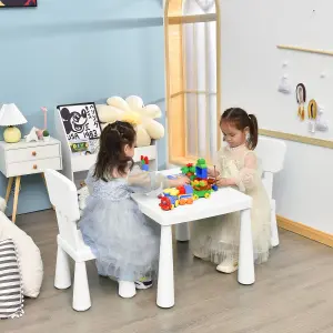 Costway 3 PCS Kids Table and Chair Set Toddler Activity Center Children Writing Desk