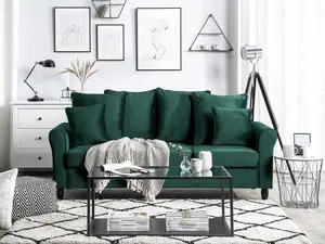 3 Seater Velvet Sofa Emerald Green BORNHOLM