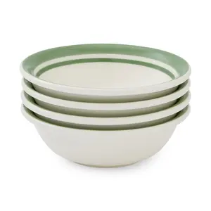 Potter's Stripe Set Of 4 Soup Plates (Set of 4) Green