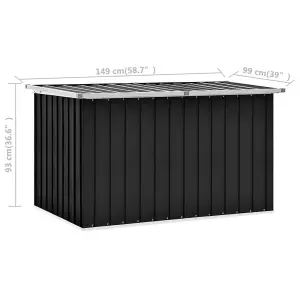 vidaXL Garden Storage Box Anthracite 149x99x93 cm