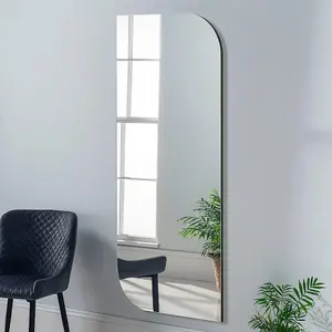 Large Irregular Full Length Mirror Black