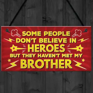 Red Ocean HERO Brother Christmas Birthday Gift Hanging Comic Plaque For Big Brother Friendship Family Keepsake