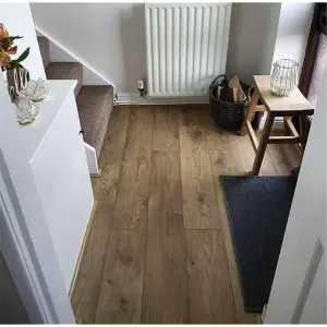 PACK OF 20 (Total 20 Units) - Brown Oak 12mm Thick Laminate Flooring (29.6m2 Coverage)