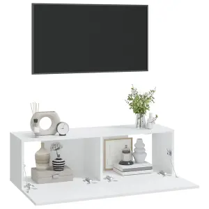 Berkfield Wall TV Cabinets 2 pcs White 100x30x30 cm Engineered Wood