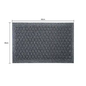 JVL Dirt Defender Scraper Doormat 40x60cm Diamond Grey