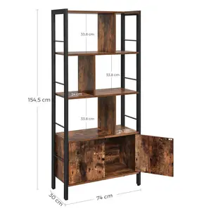 Jazmyne Bookcase Rustic Brown/Black