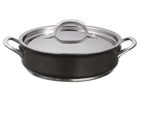 Circulon Excellence Black Round Aluminium Dishwasher Safe Non-Stick Sauteuse Pan with Lid 24cm, 2.8L