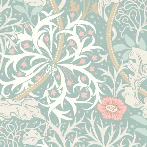 Hoopla Walls Seaweed Garden Seafoam Smooth Matt Wallpaper