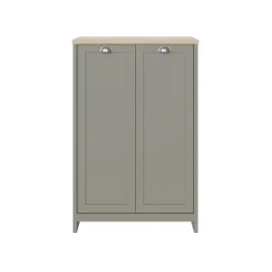 GFW Lancaster 2 Door Shoe Cabinet Grey