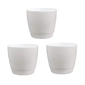 White Plastic House Plant Pot 14cm  x 3