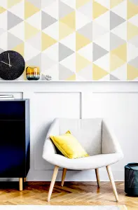 Arthouse Scandi Triangle Yellow Wallpaper