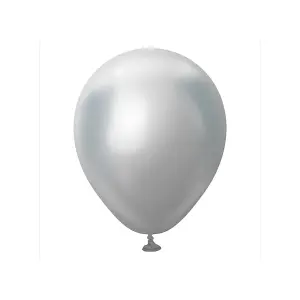 Kalisan Latex Mirror Balloons (Pack of 100) Silver (One Size)