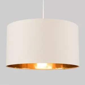 ValueLights Reni Extra Large Beige and Gold Ceiling Pendant Light Shade