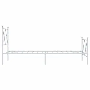 Berkfield Metal Bed Frame without Mattress with Footboard White 80x200cm