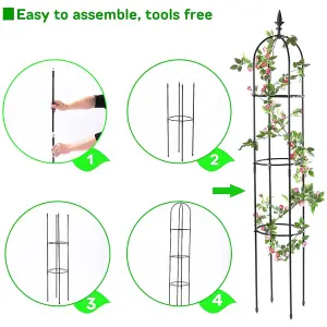 2 Pieces 5FT Garden Obelisk Trellis for Climbing Plants Outdoor and Indoor